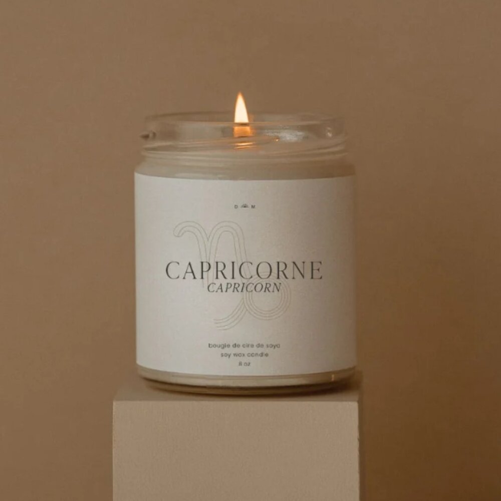 Capricorn Zodiac Horoscope Candle - Earth Sign Astrology Gift